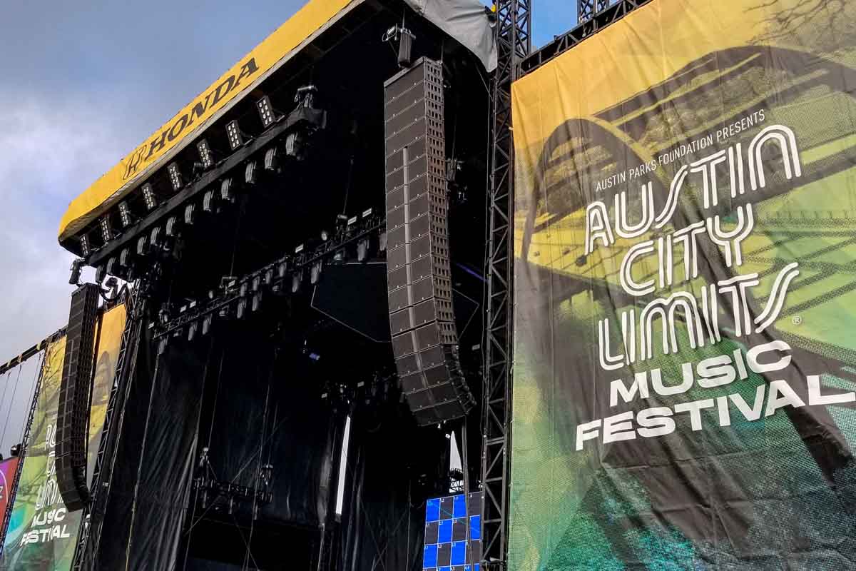 Austin City Limits Music Festival concert audio speaker arrays