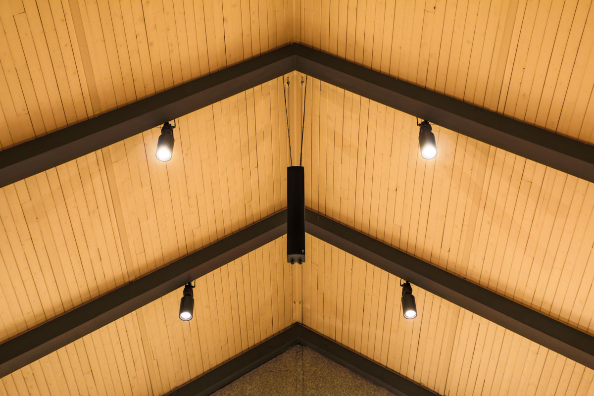 St Rose of Lima church ceiling mounted Renkus Heinz ICL-FR audio speaker line array