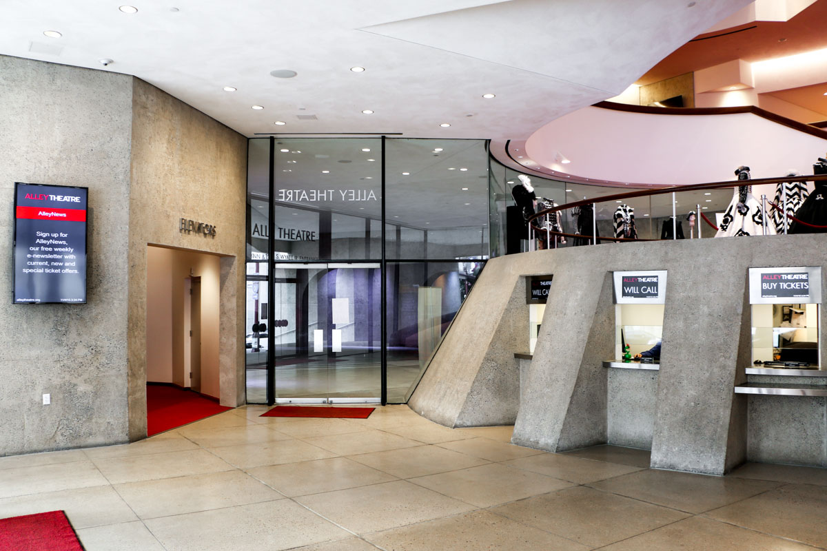 Alley Theatre box office lobby digital signage