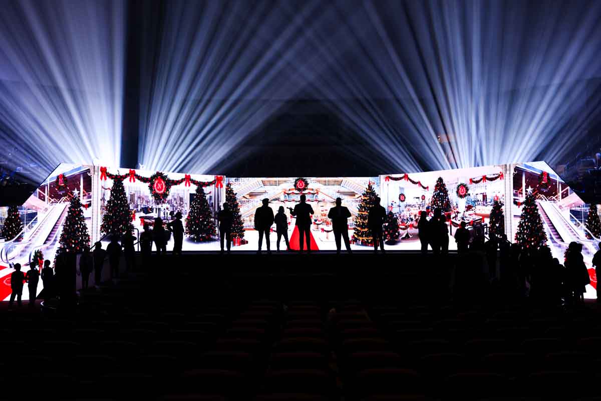 Church musical event video stage backdrop with actors